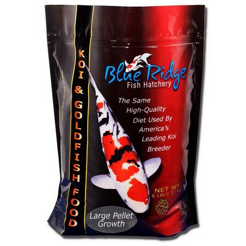Blue Ridge Fish Hatchery Growth Formula Pellet Fish Food for Koi and Goldfish 5 Lbs, Large by Blue Ridge Naturals