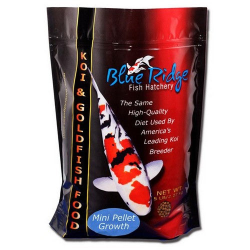 Blue Ridge Naturals, Blue Ridge Fish Hatchery Growth Formula Pellet Fish Food for Koi and Goldfish, 2 Lbs, Mini
