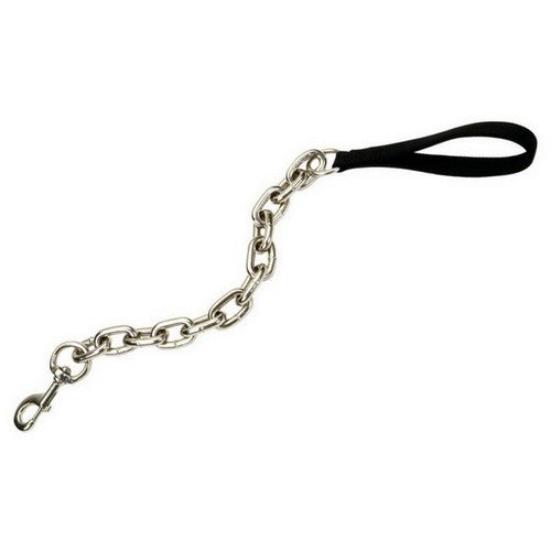 Coastal Pet, Coastal Giant Chain Traffic Dog Leash with Nylon Handle, 1 Each / 1 Inch X 30 Inches, Black