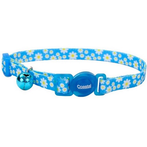 Coastal Pet, Coastal Safe Cat Adjustable Breakaway Collar, Daisy Blue,  3/8 In X 8-12 Inches