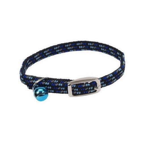 Lil Pals Elasticized Safety Kitten Collar with Reflective Threads Blue,  3/8 In X 8 Inches by Lil Pals