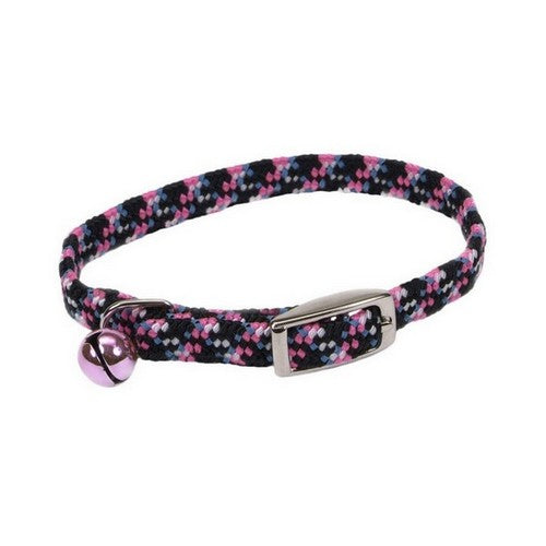 Lil Pals, Lil Pals Elasticized Safety Kitten Collar with Reflective Threads, Neon Pink,  3/8 In X 8 Inches