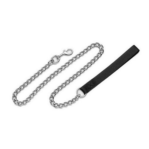 Titan, Titan Chain Dog Leash with Nylon Handle, Black,  2 Mm X 4 Feet