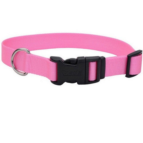 Coastal Adjustable Nylon Dog Collar with Plastic Buckle Bright Pink,  5/8 In X 10-14 Inches by Coastal Pet