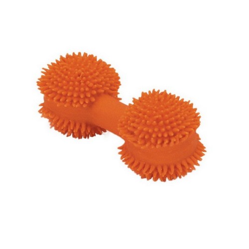 Rascals, Rascals Latex Spiny Dumbbell Dog Toy, 1 Each / 3.5 Inches / Orange