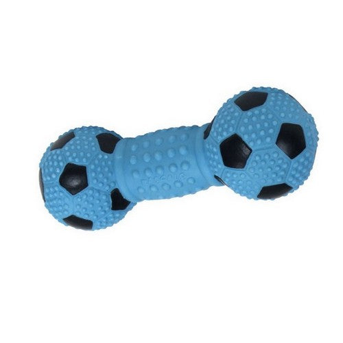 Rascals Latex Soccer Dumbbell Dog Toy Blue Lagoon,  5.5 Inches by Rascals