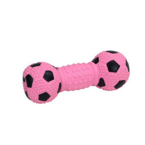 Rascals, Rascals Latex Soccer Dumbbell Dog Toy, Pink,  5.5 Inches