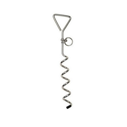 Titan, Titan Dog Tie Out Stakes for Loose Soil, 1 Each / 17 Inches / Spiral, Silver