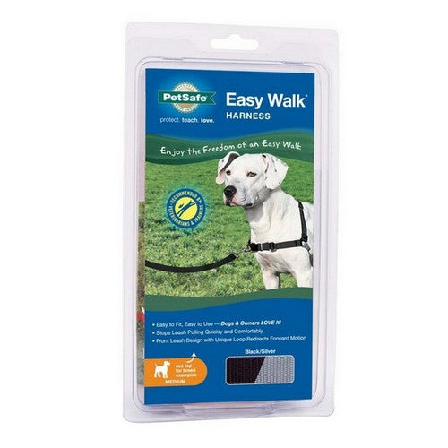 PetSafe, PetSafe Easy Walk Dog Harness, Black/Silver,  Medium