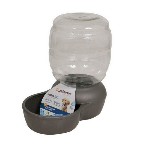 Petmate, Petmate Replendish Water With Microban, Mason Silver,  Large