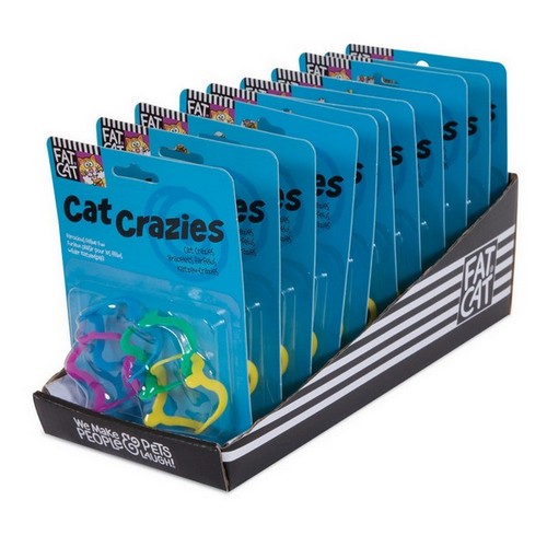 Fat Cat, Cat Crazies Cat Toy, 1 Each / Green, Blue, Red, Yellow