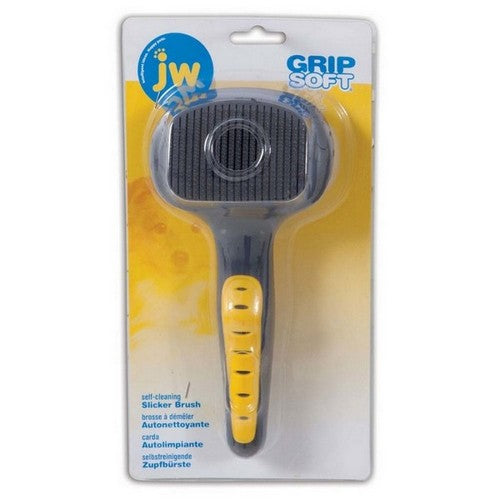 JW Pet, JW Pet Self-Cleaning Slicker, Grey/Yellow,  1 Each / Small