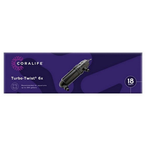 Coralife, Coralife Turbo-Twist UV Sterilizer, 6X, 18 Watt, Up To 250 Gallons / Black
