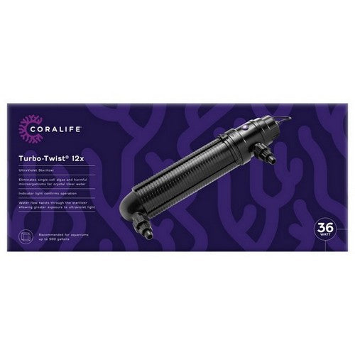 Coralife, Coralife Turbo-Twist UV Sterilizer, 12X, 36 Watt, Up To 500 Gallons