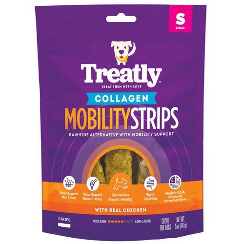 Treatly, Treatly Collagen Mobility Strips Dog Chews, 5 Oz / Small / Chicken
