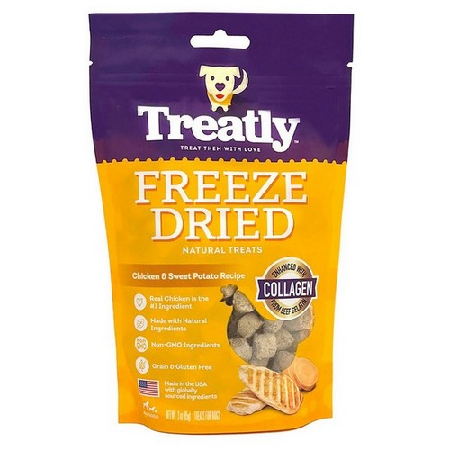 Treatly, Treatly Freeze Dried Dog Treats, Chicken & Sweet Potato,  3 Ounces