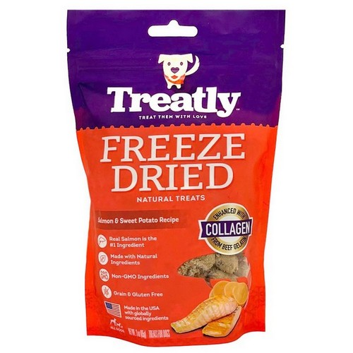 Treatly, Treatly Freeze Dried Dog Treats, Salmon & Sweet Potato,  3 Ounces