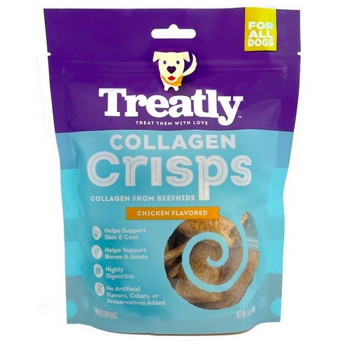 Treatly, Treatly Collagen Crisps Dog Treats, Chicken,  5 Ounces