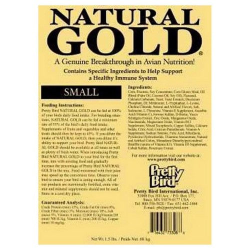 Pretty Bird International, Pretty Bird International Natural Gold Pelleted Bird Food, 30 Lbs / Small