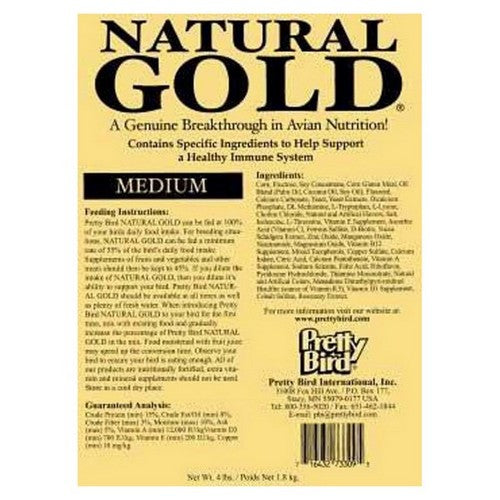 Pretty Bird International, Pretty Bird International Natural Gold Pelleted Bird Food, 30 Lbs, Medium