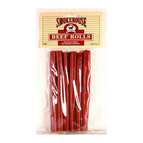 Smokehouse, Smokehouse USA Made Beefy Rolls Dog Treats, 2.8 Ounces, 6 Pack