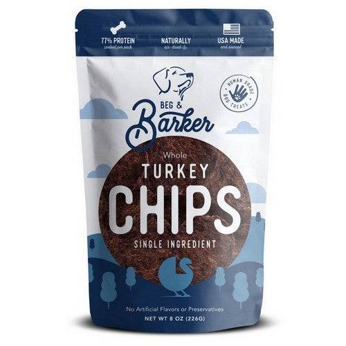 Beg & Barker Whole Turkey Chips Dog Treats 8 Ounces by Beg and Barker