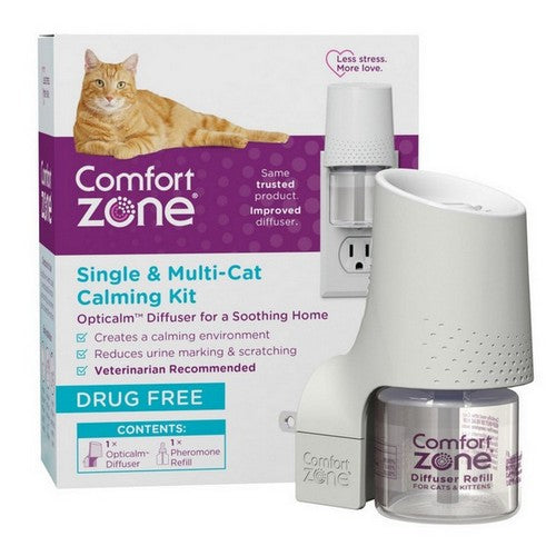 Comfort Zone Single & Multi-Cat Calming Kit For A Soothing Home Diffuser Refill 1 Pack, White, 1 Each / 48 ml by Comfort Zone