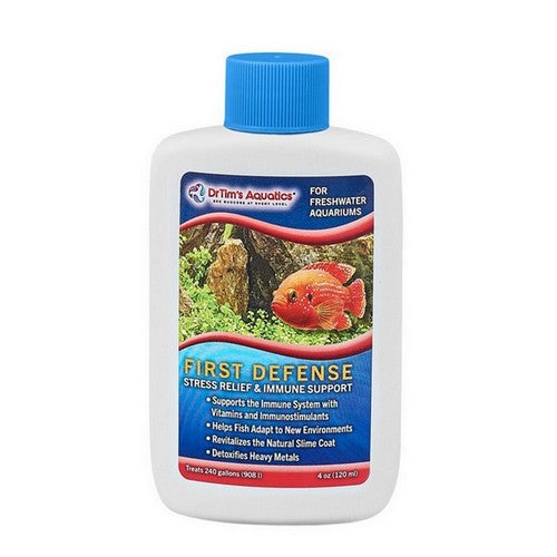 Dr Tims Aquatics, Dr. Tim's Aquatics First Defense Fish Stress Relief & Immune Support for Freshwater Aquarium, 4 Ounces