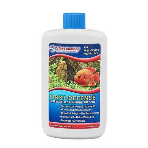 Dr Tims Aquatics, Dr. Tim's Aquatics First Defense Fish Stress Relief & Immune Support for Freshwater Aquarium, 8 Ounces