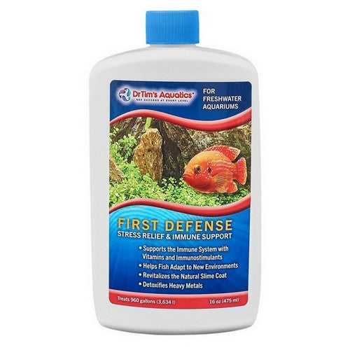 Dr Tims Aquatics, Dr. Tim's Aquatics First Defense Fish Stress Relief & Immune Support for Freshwater Aquarium, 16 Ounces