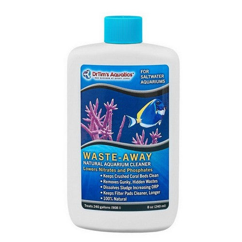 Dr Tims Aquatics, Dr. Tim's Aquatics Waste-Away Natural Aquarium Cleaner for Saltwater Aquarium, 8 Ounces