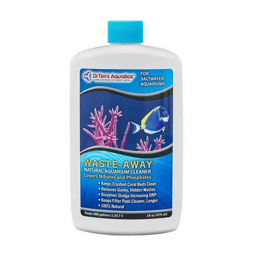 Dr Tims Aquatics, Dr. Tim's Aquatics Waste-Away Natural Aquarium Cleaner for Saltwater Aquarium, 16 Ounces