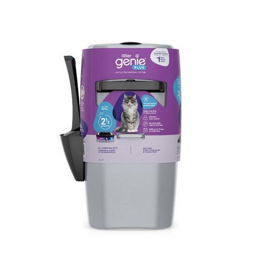 Litter Genie, Litter Genie Plus Cat Litter Pail Disposal System, Silver,  One Size