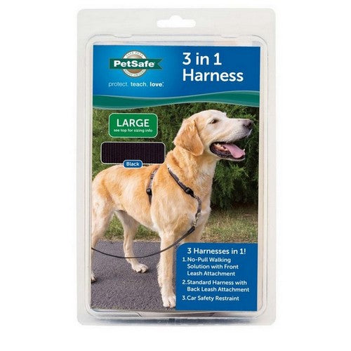 PetSafe, PetSafe 3in1 Dog Harness, Black,  Large