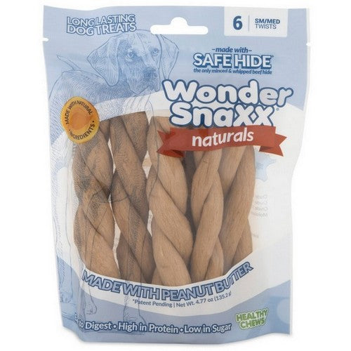 Wonder SnaXX, Wonder SnaXX Naturals Twist Dog Treat, 1 Each / Small, Medium / Peanut Butter
