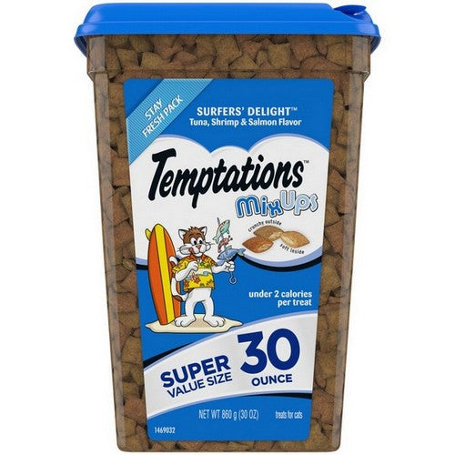 Temptations, Temptations MixUps Crunchy & Soft Adult Cat Treats, Surfer's Delight,  30 Ounces