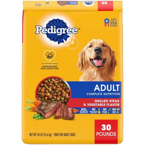 Pedigree, Pedigree Complete Nutrition Adult Dry Dog Food, Grilled Steak & Vegetable,  30 Lbs