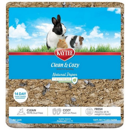 Kaytee Clean & Cozy Natural Paper with Extreme Odor Control Bedding 70 Liters by Kaytee