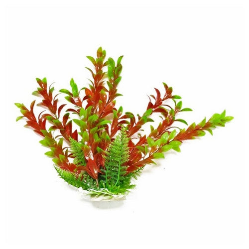 Aquatop, Aquatop Hygro Aquarium Plant with Weighted Base, Green, Red,  16 Inches