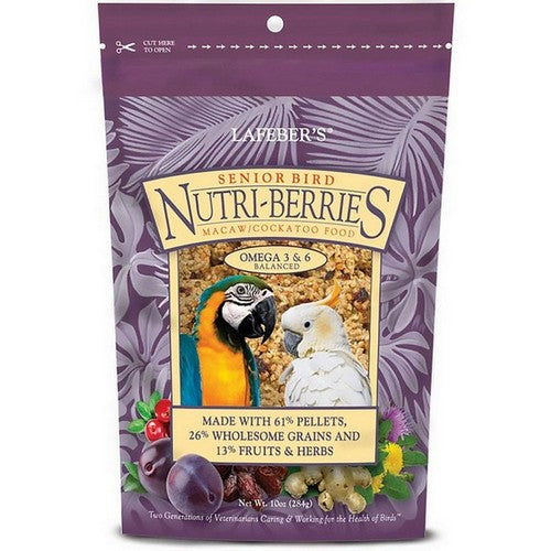 Lafeber, Lafeber Company Senior Bird Nutri-Berries Macaw & Cockatoo Food, 10 Ounces