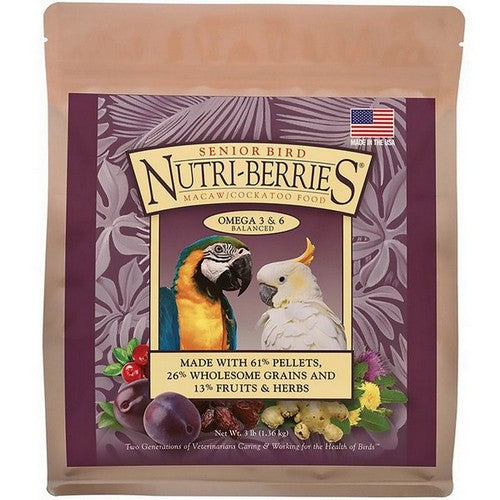 Lafeber, Lafeber Company Senior Bird Nutri-Berries Macaw & Cockatoo Food, 3 Lbs