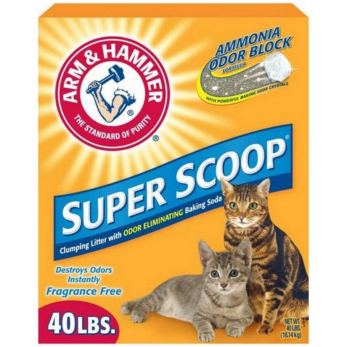 Arm & Hammer, Arm & Hammer Super Scoop Clumping Unscented Cat Litter, 40 Lbs