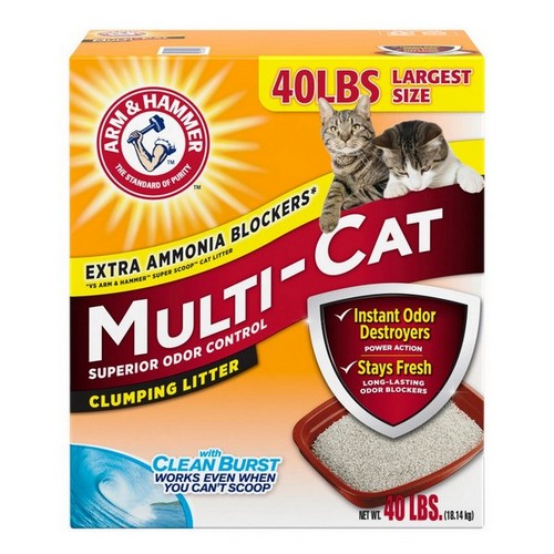 Arm & Hammer, Arm & Hammer Multi-Cat Strength Clumping Cat Litter, 40 Lbs