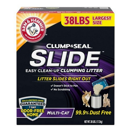 Arm & Hammer, Arm & Hammer Clump & Seal Slide Multi-Cat Cat Litter, 38 Lbs