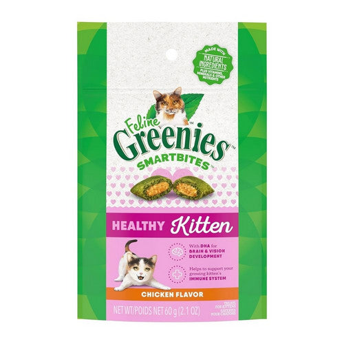 Greenies, Greenies Feline Smart Bites Healthy Kitten Cat Treats, Chicken,  2.1 Ounces
