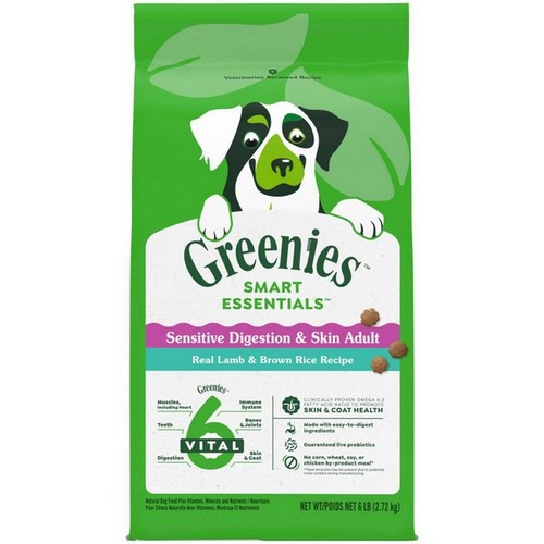 Greenies, Greenies Smart Essentials Sensitive Digestion & Skin Dry Dog Food, Lamb,  6 Lbs