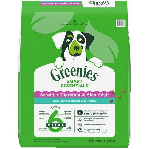 Greenies, Greenies Smart Essentials Sensitive Digestion & Skin Dry Dog Food, Lamb,  30 Lbs