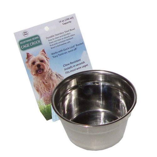 Lixit, Lixit Stainless Steel Dog Crock, Silver,  10 Ounces