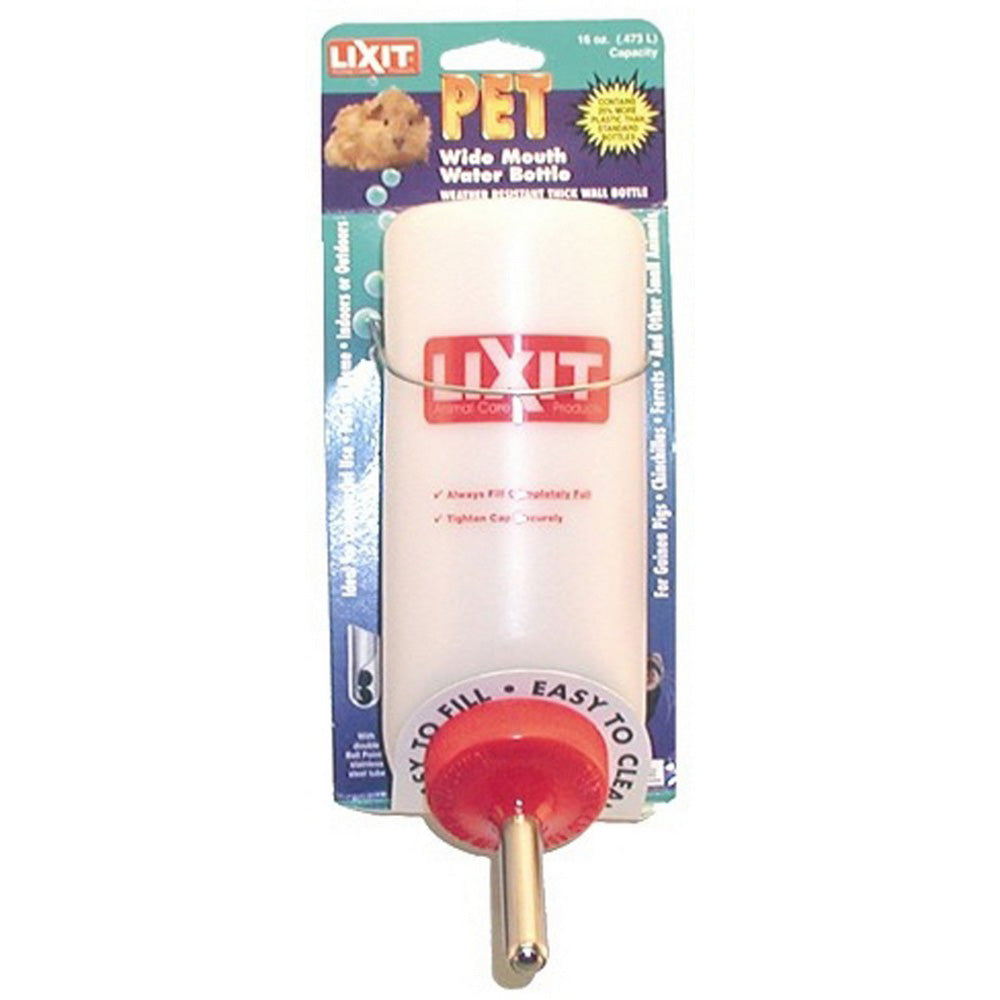 Lixit, Opaque Wide Mouth Water Bottle For Small Animals, 16 Oz