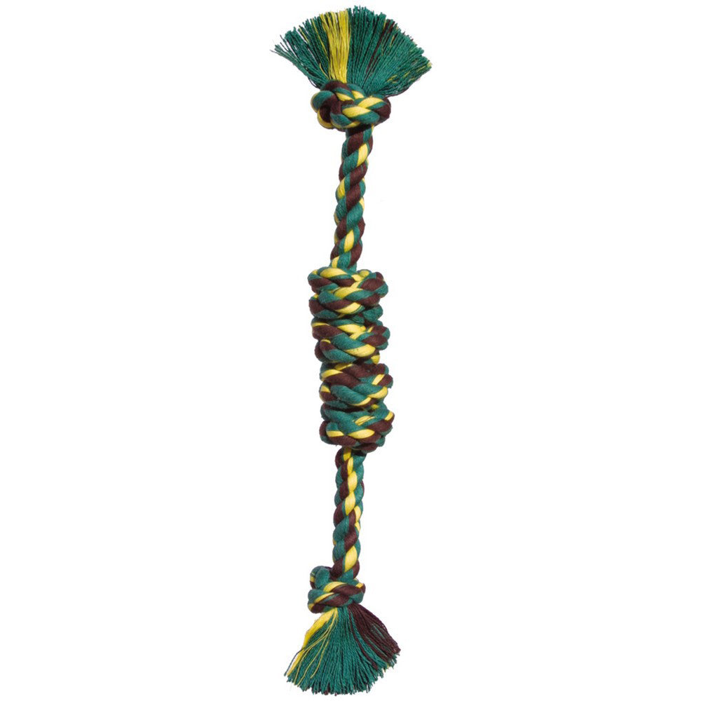 Mammoth Pet Products, Mammoth Pet Products Monkey Fist Bar Dog Toy, Multi-Color,  15 Inches, Small